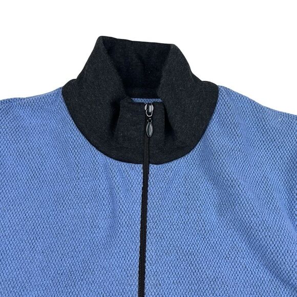 Vintage 70s Vanity Fair Robe Blue Gray Long House Coat Nightgown Full Zip Large - Picture 3 of 11